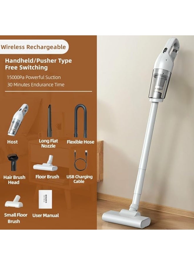 LOISTE Mini Handheld Vacuum Cleaner 2 in 1 – Cordless & Portable Wireless Vacuum Cleaner for Home, Car & Office Cleaning, Lightweight Rechargeable & Multifunction Dust Cleaner | Easy to Carry & Lightweight | Washable Filter | White Colour - Image 2