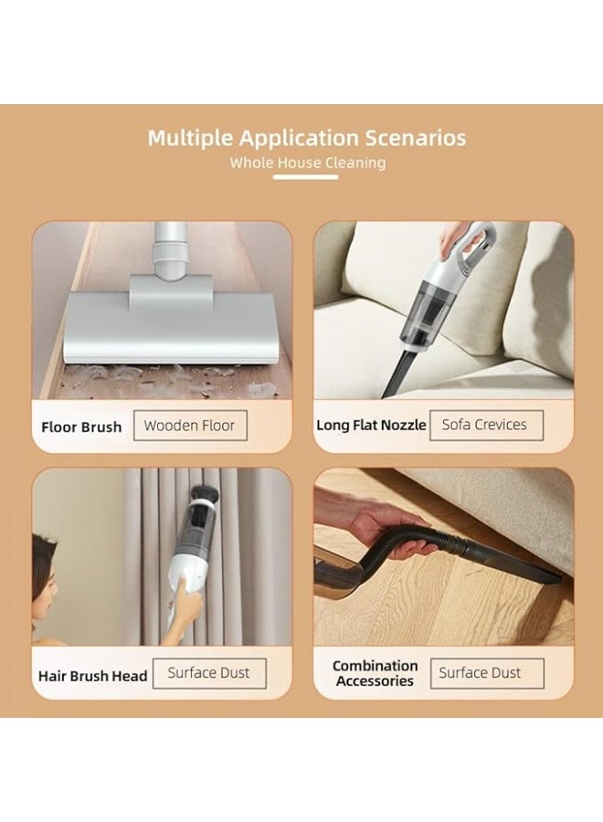 LOISTE Mini Handheld Vacuum Cleaner 2 in 1 – Cordless & Portable Wireless Vacuum Cleaner for Home, Car & Office Cleaning, Lightweight Rechargeable & Multifunction Dust Cleaner | Easy to Carry & Lightweight | Washable Filter | White Colour - Image 3
