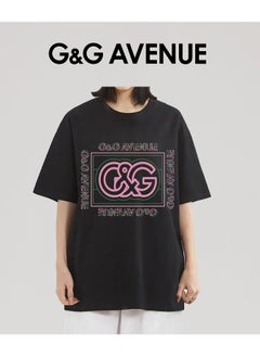 G&G AVENUE Men's cotton men's fashion top black round neck retro plain casual vacation T-shirt summer gym fitness sports T-shirt comfortable short sleeved football team top Oversized  - Image 5