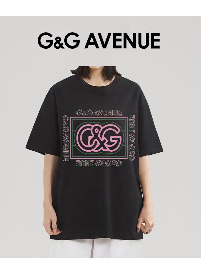 G&G AVENUE Men's cotton men's fashion top black round neck retro plain casual vacation T-shirt summer gym fitness sports T-shirt comfortable short sleeved football team top Oversized  - Image 5