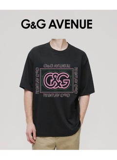 G&G AVENUE Men's cotton men's fashion top black round neck retro plain casual vacation T-shirt summer gym fitness sports T-shirt comfortable short sleeved football team top Oversized  - Image 4