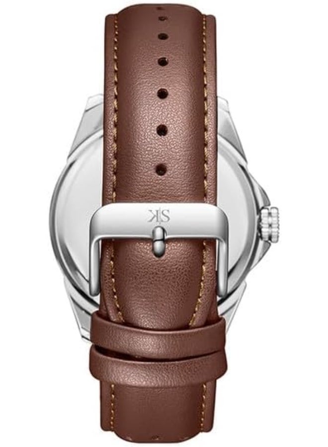 كينيث سكوت ساعة كينيث سكوت للرجال بحركة سييكو ، مينا تناظري وسوار جلدي - بني - Image 3
