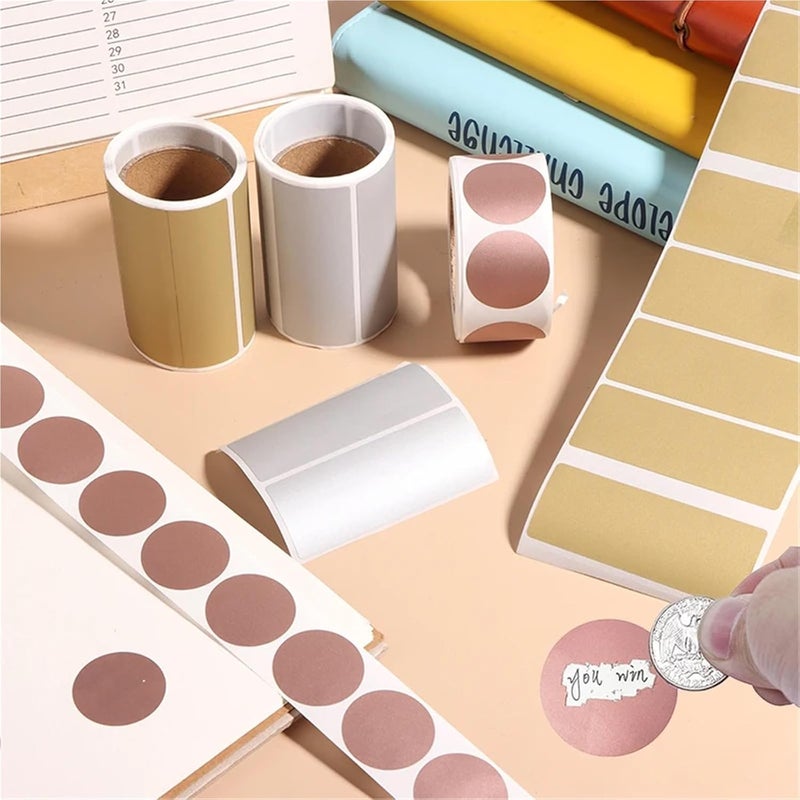 Scratch Off Stickers 10 Roll Scratch Off Stickers Labels Secret Code Cover Self-Adhesive Sticker Activity Card Scratch-Off(1-inch Rose Gold Heart Shape) - Image 4