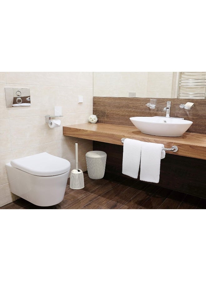 Curver Knit Toilet Brush With Stand 43 Cm White Color - Image 3