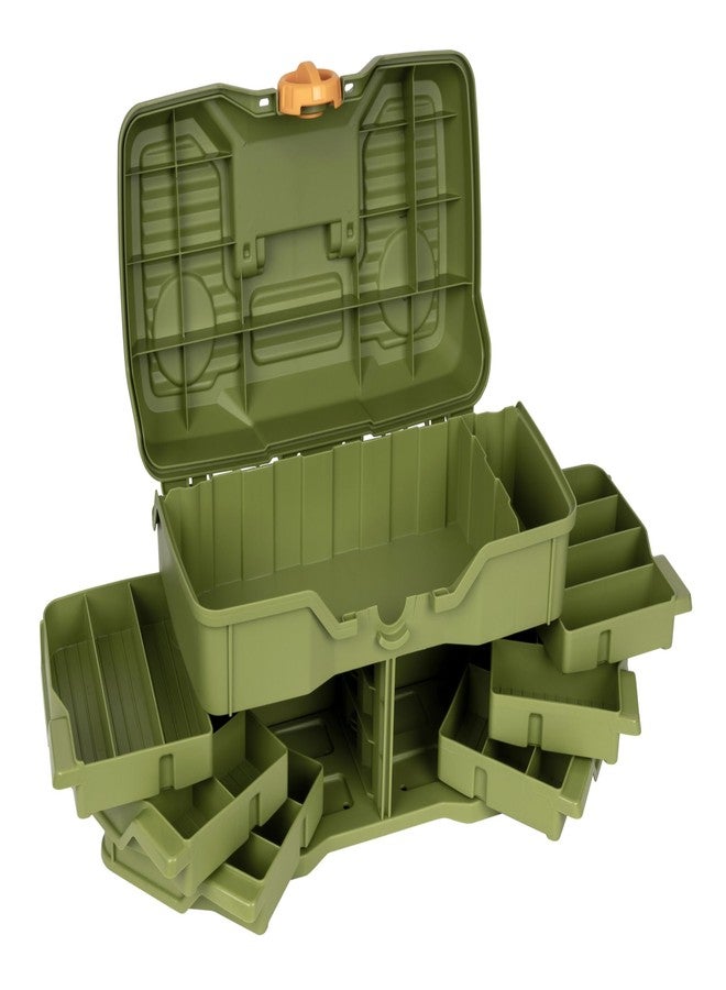 Flambeau صندوق أدوات صيد Flambeau Outdoors Next Gen 6/0 كبير - 6 أدراج دوارة، 32 قسمًا، يتضمن طقم أدوات صيد مكون من 25 قطعة، مكان لتخزين أدوات ومعدات الصيد، منظم طُعم الصيد، رمادي داكن - Image 4