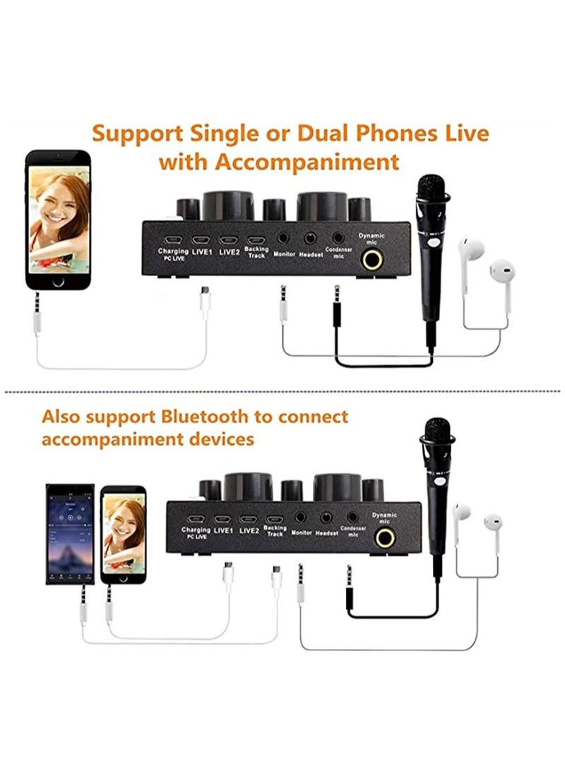 Generic - Sound Card, V8 Live Sound Card Voice Changer with Effects,Multifunctional Sound Card Live Sound Card, Microphone, Computer, Mobile Phone, Ipad, Ps4 Voice Changer, a Variety of Funny Sound Effects - Image 1