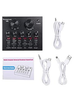 Sound Card, V8 Live Sound Card Voice Changer with Effects,Multifunctional Sound Card Live Sound Card, Microphone, Computer, Mobile Phone, Ipad, Ps4 Voice Changer, a Variety of Funny Sound Effects