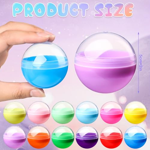 MiniInflat 300 Pcs 2 Inch Empty Vending Machine Capsules Colored Round Capsules Toy Bulk Gumball Machines Plastic Balls Small Plastic Containers for Easter Party Favor Themed Gift Classic Color - Image 5