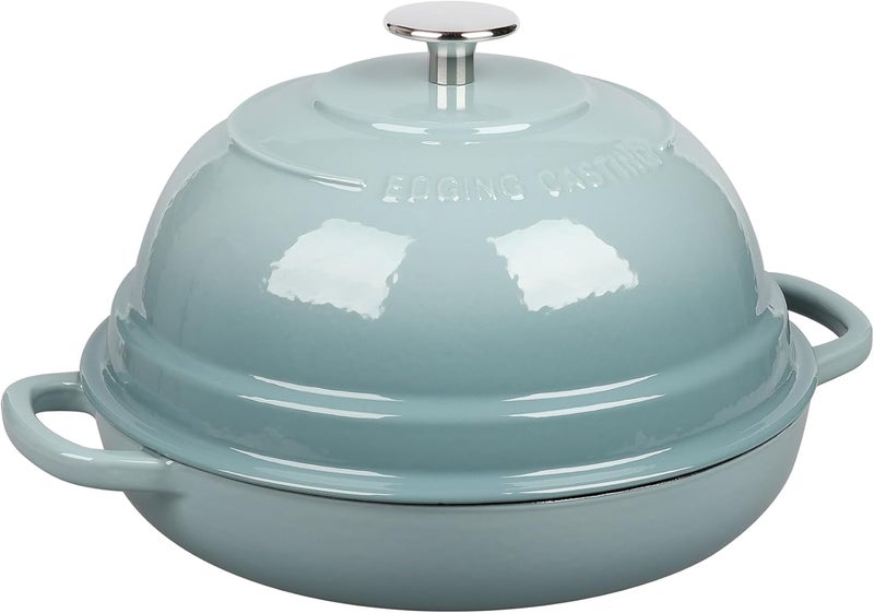 EDGING CASTING Enameled Cast Iron Dutch Oven Pot with Lid, Round Bread Oven for Homemade Sourdough Bread Baking, 6 Quart, Seasalt - Image 3