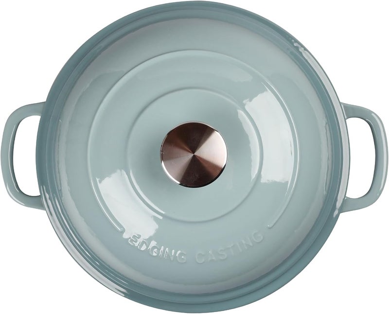 EDGING CASTING Enameled Cast Iron Dutch Oven Pot with Lid, Round Bread Oven for Homemade Sourdough Bread Baking, 6 Quart, Seasalt - Image 5