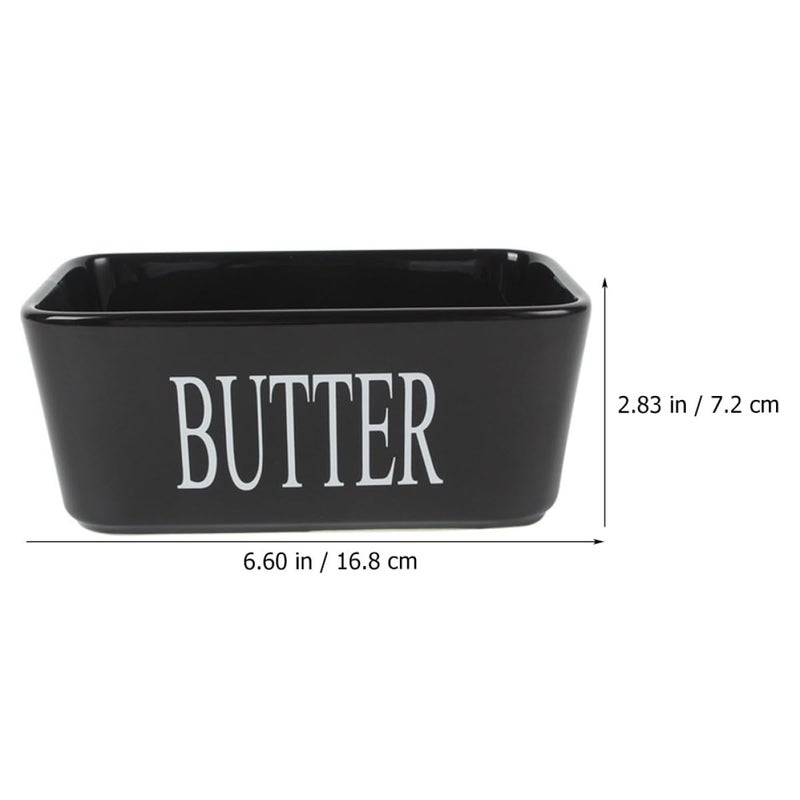 Ceramic Butter Dish With Lid Rectangle Butter Keeper For Kitchen Countertop Use - Image 3