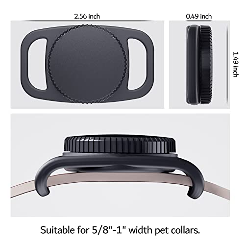 Pzoz حافظة طوق الكلب المقاومة للماء PZOZ (عبوة 2) لجهاز Apple AirTag، حافظة طوق حيوانات أليفة من البلاستيك والسيليكون، غطاء حامل مضاد للفقد لجهاز تتبع GPS للكلاب والقطط - Image 2