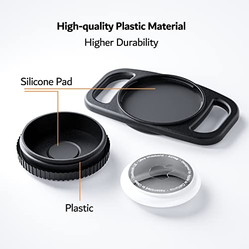 Pzoz حافظة طوق الكلب المقاومة للماء PZOZ (عبوة 2) لجهاز Apple AirTag، حافظة طوق حيوانات أليفة من البلاستيك والسيليكون، غطاء حامل مضاد للفقد لجهاز تتبع GPS للكلاب والقطط - Image 4