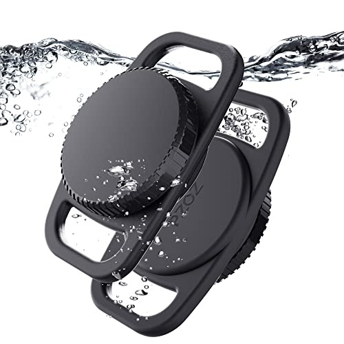 Pzoz حافظة طوق الكلب المقاومة للماء PZOZ (عبوة 2) لجهاز Apple AirTag، حافظة طوق حيوانات أليفة من البلاستيك والسيليكون، غطاء حامل مضاد للفقد لجهاز تتبع GPS للكلاب والقطط - Image 1