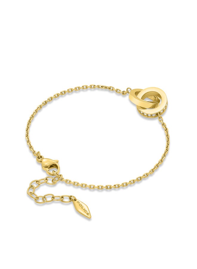 POLICE Unity Gold-Plated Bracelet for Women Sparkling Crystal-Adorned Charm with Gold-Plated Ring - Image 3