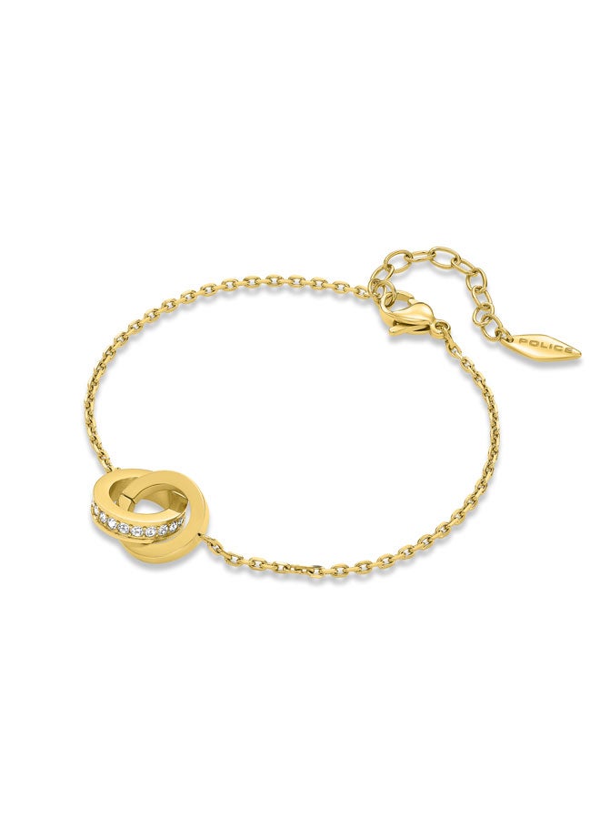 POLICE Unity Gold-Plated Bracelet for Women Sparkling Crystal-Adorned Charm with Gold-Plated Ring - Image 2