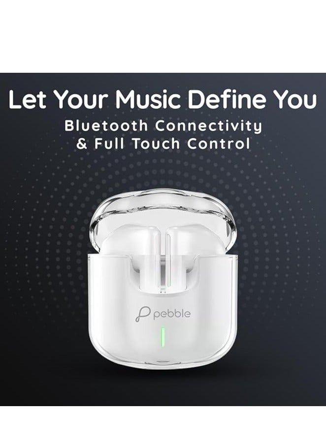 Pebble Duet Earpods True Wireless with 20H Playtime Noise Cancelling 100H Standby, Bluetooth 5.0 Earbuds Low Latency Splash Proof with Auto Pairing and Voice Assistant Earphones - White - Image 5