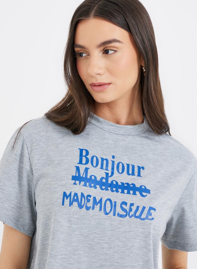 Take Two Women Grey Slogan Print T-Shirt and Joggers Co-Ords - Image 4