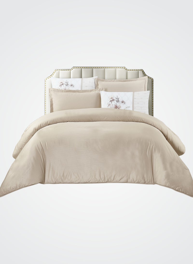 Donetella Printed Duvet Set, King Size 220x240 cm - 6-Pcs Bed Set, Microfiber Fabric - 1 Duvet Cover, 1 Fitted Sheet, 2 Pillow Shams, 2 Pillowcases (Filler Not Included)  - Image 1
