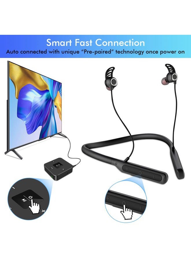 Golvery Bluetooth Headphones Transmitter for TV Watching, Neckband Wireless Stereo Earphones Earbuds Set w/Transmitter Adapter for Optical Digital RCA 3.5mm Aux TVs, Plug n Play No Audio Delay - Image 4