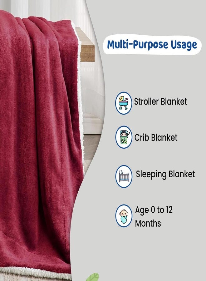 Bumtum Super Soft New Born Baby Double Layer AC Blanket | Wrapper Sheet for Baby Boys & Baby Girls | Lightweight | Super Comfortable (130cm x 105cm, Maroon) - Image 3