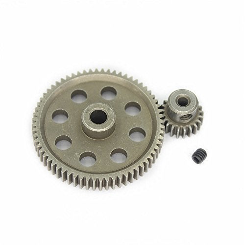 Hobbypark هوبى بارك 11184 تروس معدنية فولاذية رئيسية 64T و 11181 تروس موتور 21T قطع غيار بديلة لـ Redcat Volcano EPX HSP 1/10 شاحنة وحش برونتوسورس 94111 - Image 1