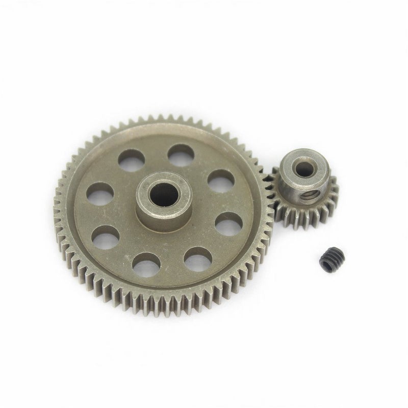 Hobbypark هوبى بارك 11184 تروس معدنية فولاذية رئيسية 64T و 11181 تروس موتور 21T قطع غيار بديلة لـ Redcat Volcano EPX HSP 1/10 شاحنة وحش برونتوسورس 94111 - Image 3