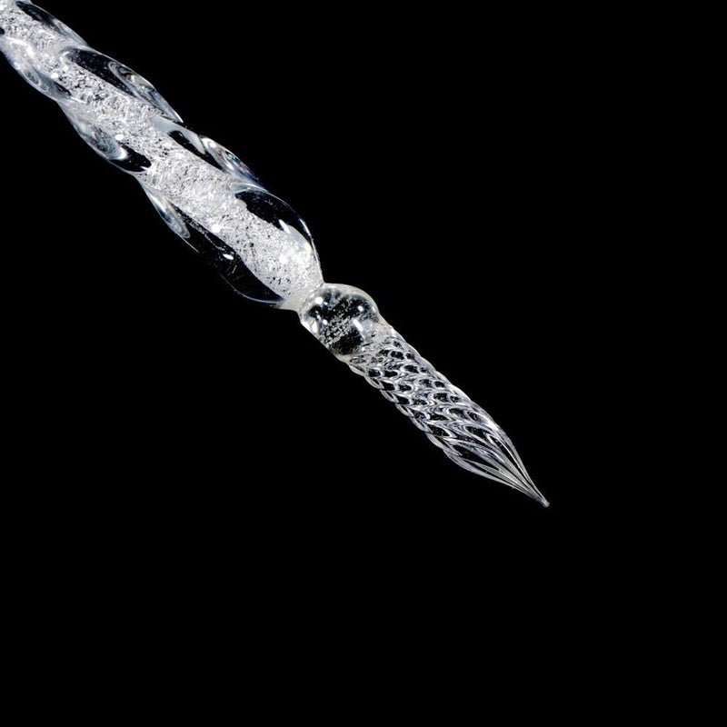 molshine Handmade Glass Dip Pen Crystal Calligraphy Pen Signature Dipped Pen for Artist Women Men Teens,Writing Drawing Decoration Gifts (Silvery) - Image 3