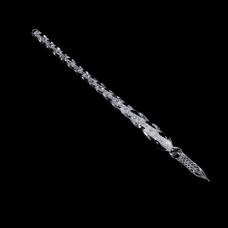 molshine Handmade Glass Dip Pen Crystal Calligraphy Pen Signature Dipped Pen for Artist Women Men Teens,Writing Drawing Decoration Gifts (Silvery) - Image 2