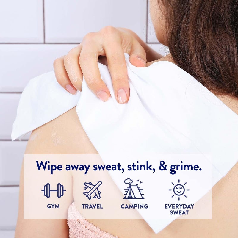 Megababe Cucumber Mint Shower Sheets | Individually Wrapped Body Cleansing Cloths | 10 Wipes (Pack of 1) - Image 2