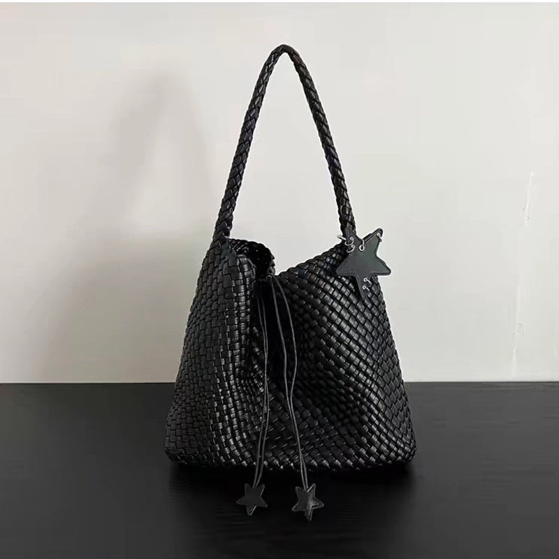 Woven Bag For Women Fashion Trend Shoulder Bag Simple Large Capacity Handbag Mother-In-Law Bag - Image 3