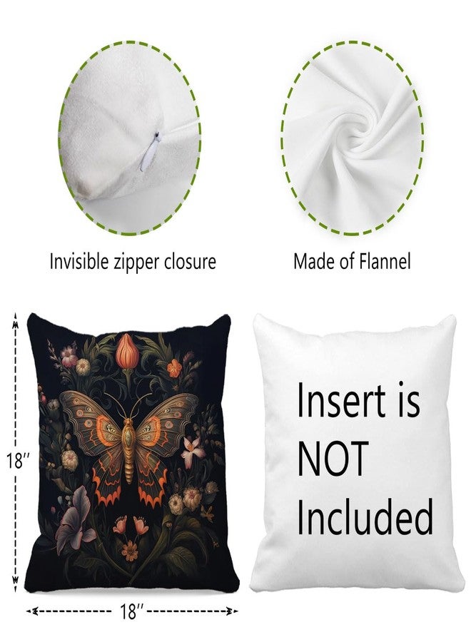 OFlich Gothic Moth Pillow Cover - Witch Gifts, Luna Moth Pillow Covers 18X18, Witchy Decor Aesthetic, Goth Gifts, Gothic Decor for Home, Goth Room Decor - Image 4