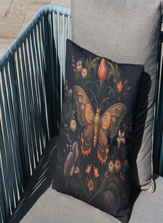 OFlich Gothic Moth Pillow Cover - Witch Gifts, Luna Moth Pillow Covers 18X18, Witchy Decor Aesthetic, Goth Gifts, Gothic Decor for Home, Goth Room Decor - Image 3