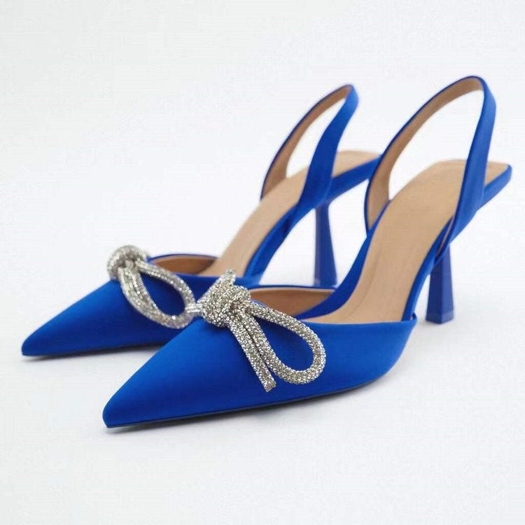 Large Size Pointed Toe High Heel Sandals Fashion Bow Toe Stiletto Flats Sandals High Heels - Image 5
