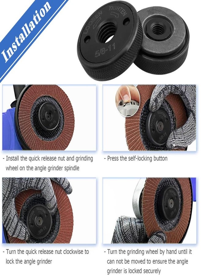 آيتش لوحة ضغط ذاتية القفل من Eyech M5/8-11 لطحن الزوايا، صامولة شفة سريعة الفك لطحن الزوايا، مثبت بديل لطحن الزوايا - Image 3