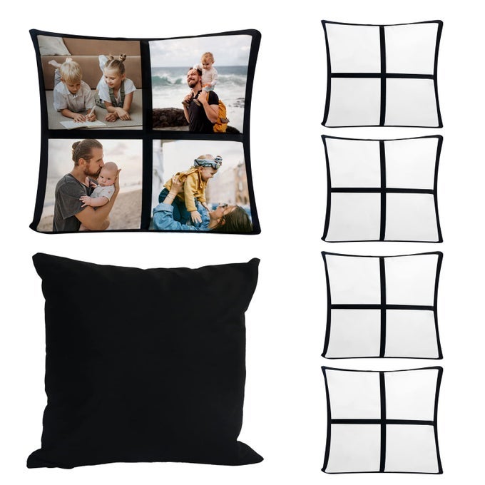4 PCS SUBLIMATION BLANK LATTICE PILLOW CASES CUSHION COVER THROW PILLOW COVERS FOR SUBLIMATION PRINTING 157 X 157 INCH WITH INVISIBLE ZIPPERS DIY NO PILLOW INSERT 4 PANEL