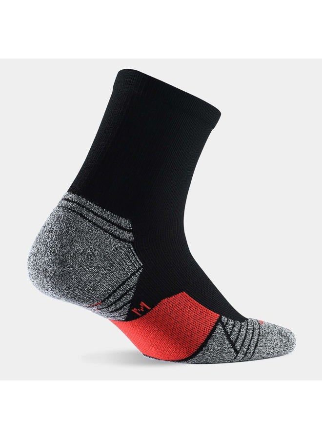 Wander Men's Athletic Ankle Socks 6 Pairs Running Socks for Sport Low Cut Cycling Socks 6-9/10-12/12-14 (Black Red, Shoe Size: 10-12) - Image 4