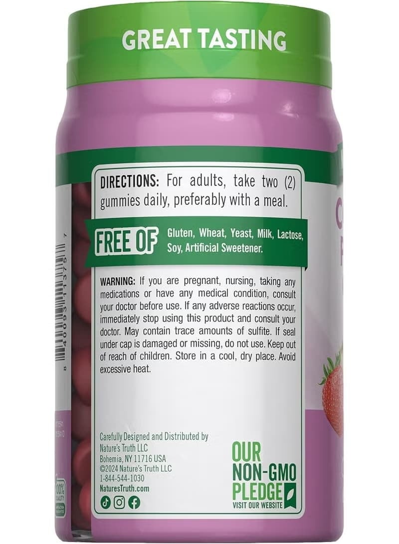 Nature's Truth Collagen Peptides Gummies – Strawberry Flavor – Hydrolyzed Type I & III Collagen for Hair, Skin, Nails & Joints – 60 Count - Image 2