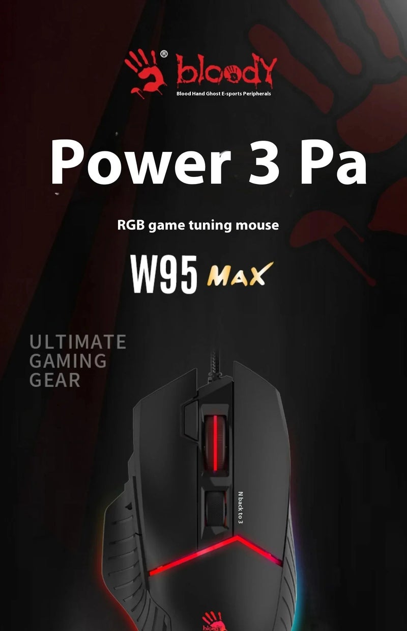 A4Tech Bloody W95max Wired RGB Gaming Mouse with 8 Programmable Buttons for PC - Image 5