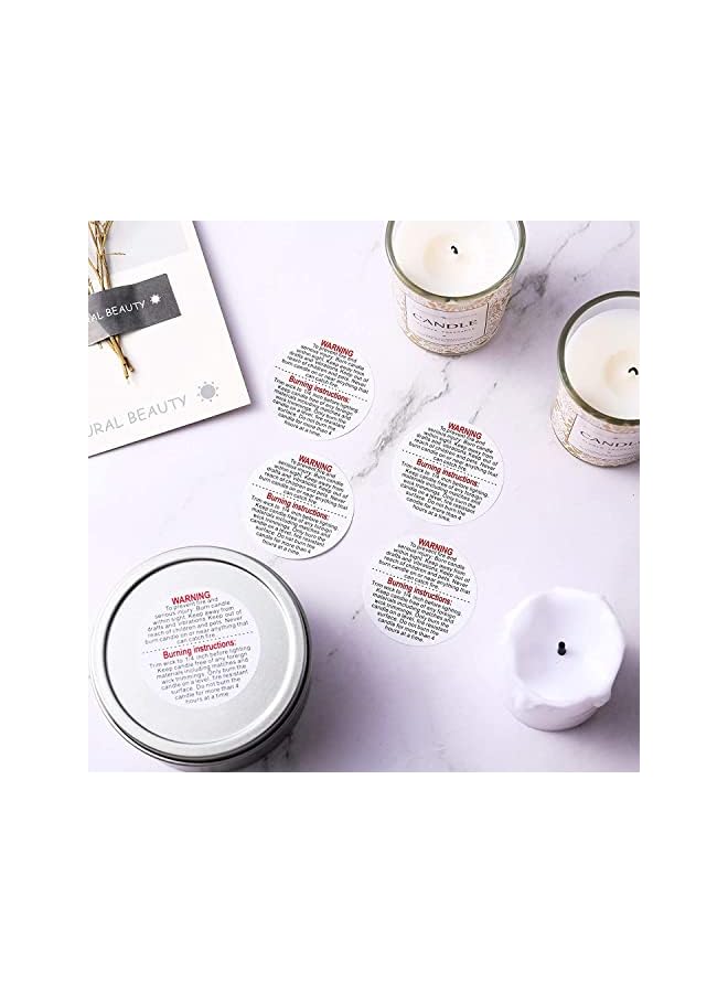 The Bros 500 Pieces Warning Labels, 1.5 Inch Jar Container Safety Stickers for Candle Making, DIY Jars and Tins - Image 2