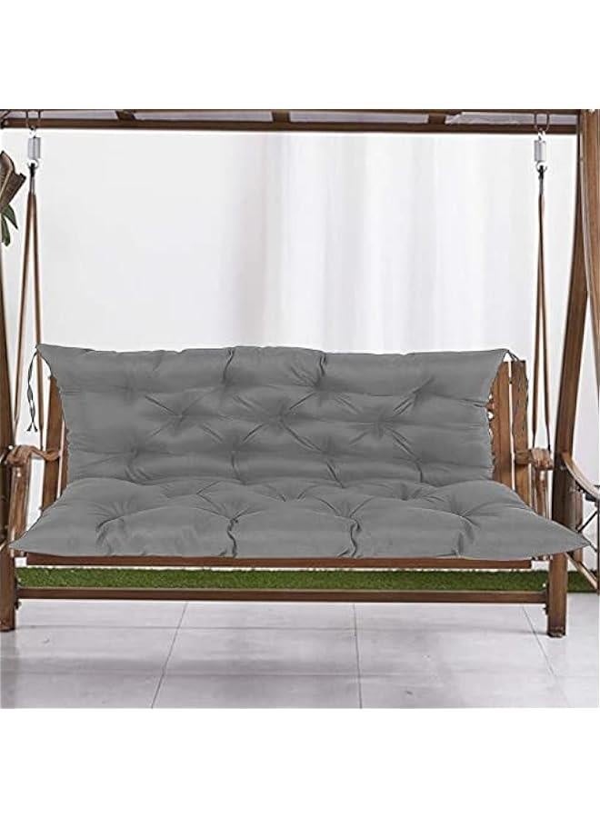 Generic Outdoor Swing Cushions with Back Non Slip Waterproof 2-3 Seater 100 120 150 Cm Washable Bench Cushions for Patio Furniture Light Grey 100*100cm/40*40in  - Image 1