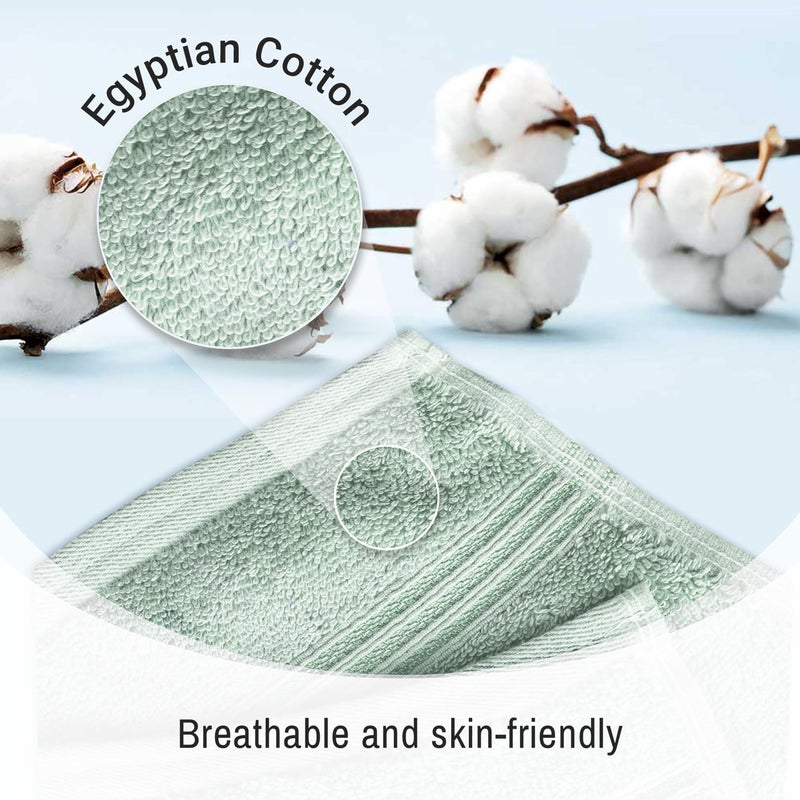 Superior Egyptian Cotton 3-Piece Towel Set  Basic Towels For Bathroom  Home Decor  Guest Bath  Shower  Apartment  Included 1 Face  1 Hand  1 Bath Towel  Washcloth  Quick Dry  Sage - Image 3