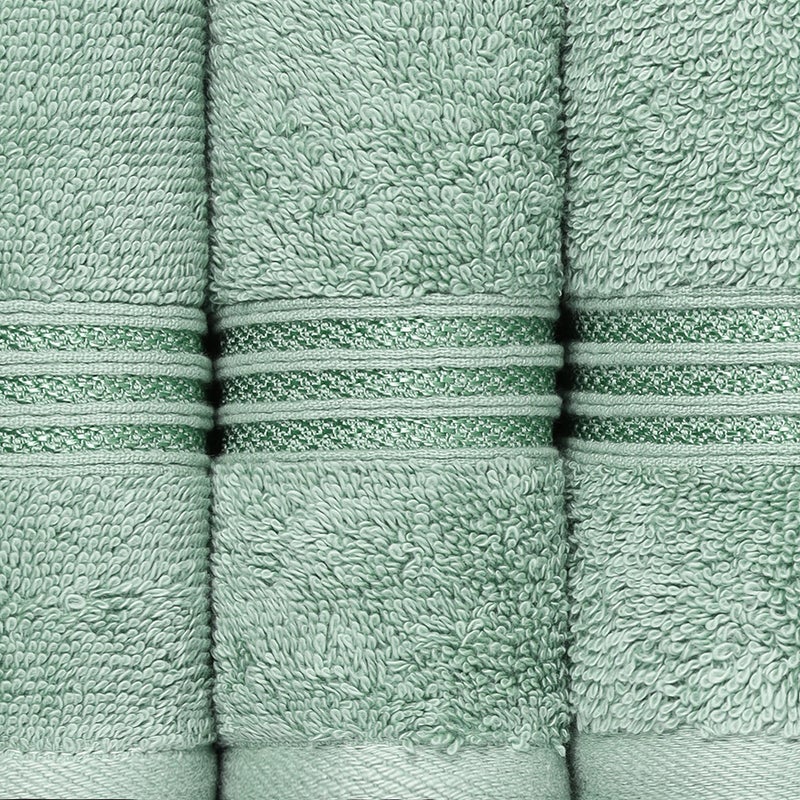 Superior Egyptian Cotton 3-Piece Towel Set  Basic Towels For Bathroom  Home Decor  Guest Bath  Shower  Apartment  Included 1 Face  1 Hand  1 Bath Towel  Washcloth  Quick Dry  Sage - Image 4
