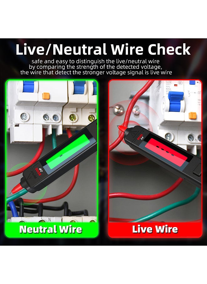 Digital AC Voltage Tester Leakage Detector Electric Leakage Detect Pen 0-300V Non-contact Circuit Continuity Test Pen Live Wire Check with Backlight Display