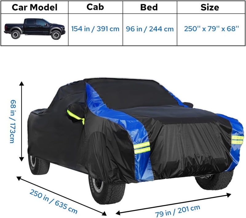 Avecrew All Weather Truck Cover - Waterproof, Rain, Snow, UV & Dust Protection (242"-250") - Image 4