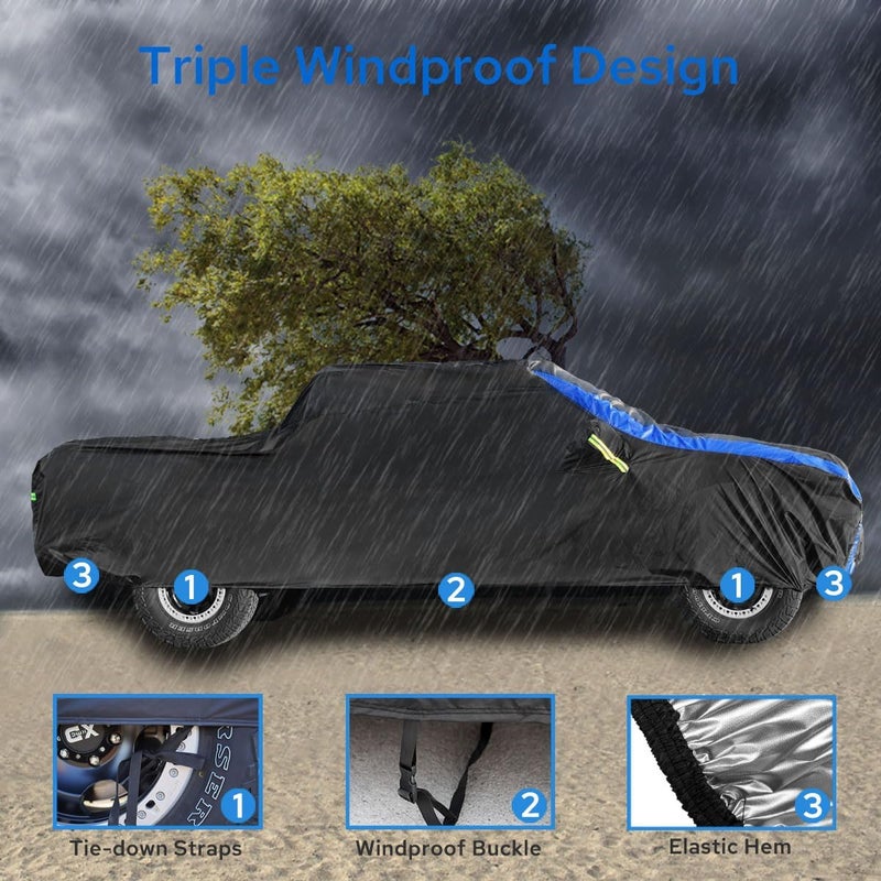 Avecrew All Weather Truck Cover - Waterproof, Rain, Snow, UV & Dust Protection (242"-250") - Image 2