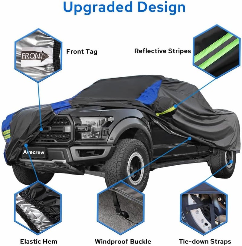 Avecrew All Weather Truck Cover - Waterproof, Rain, Snow, UV & Dust Protection (242"-250") - Image 3