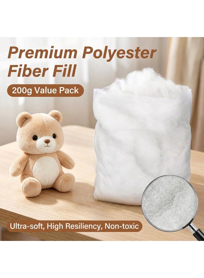 Rainflow 7.05oz Polyester Premium Fiber Fill- Polyester Fiber Fill,Stuffing for Pillow,Small Dolls,Cushion,Craft and Stuffed Animals,pp Cotton Stuffing for DIY Craft,Recyclable - Image 3