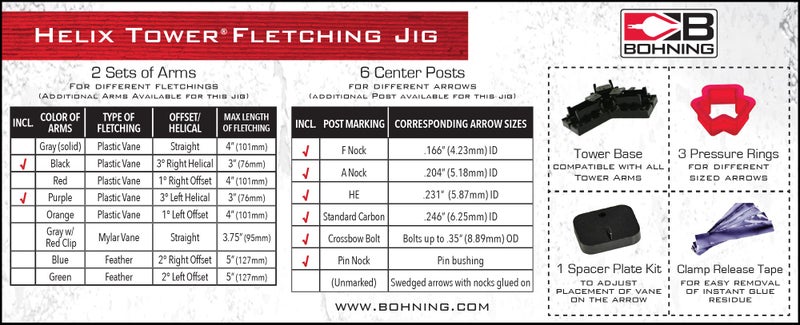 Bohning 12962 Helix Tower Fletching Jig , Black, 2.25" Vanes - Image 5