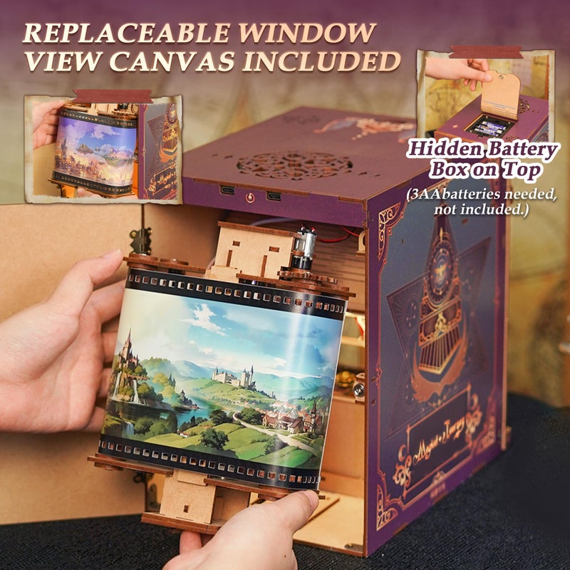 Tonecheer DIY Book Nook Kit for Adults, Miniature Infinity Train Cabin Magical Vintage Carriage Model, Wooden 3D Puzzle Dollhouse Booknook Decorative Bookend Gifts (Magical Journey) - Image 4